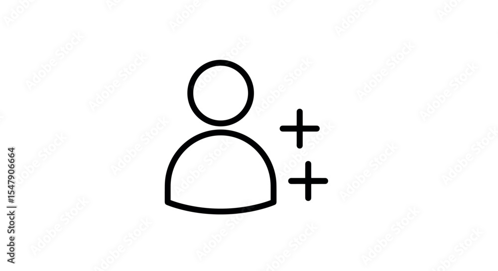 Poster add new user icon with plus symbol for user interface design vector illustration