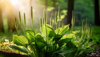broadleaf plantain plant photography medicinal herb weed identification herbal remedy nature close up