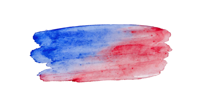 Abstract red and blue watercolor wash paint texture