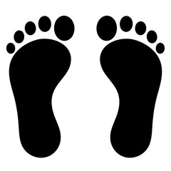 シンプルな足跡シルエットのアイコン素材