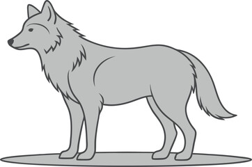 Elegant Gray Wolf Line Art Vector for Design Projects

