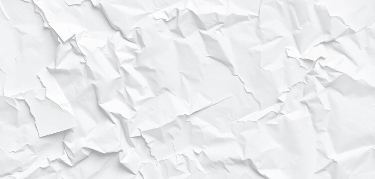 Crumpled white paper texture; aged, creased, grunge background,  white,  creases