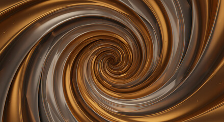 Swirling Harmony: A mesmerizing close-up of a metallic vortex in warm, inviting tones of gold and bronze, symbolizing energy and transformation.
