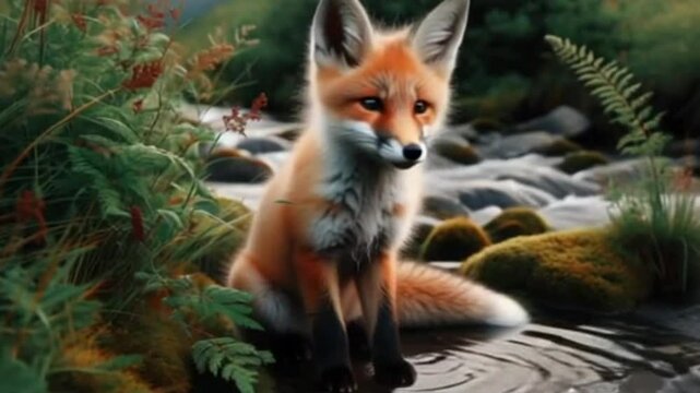 Rotfuchs am Fluss