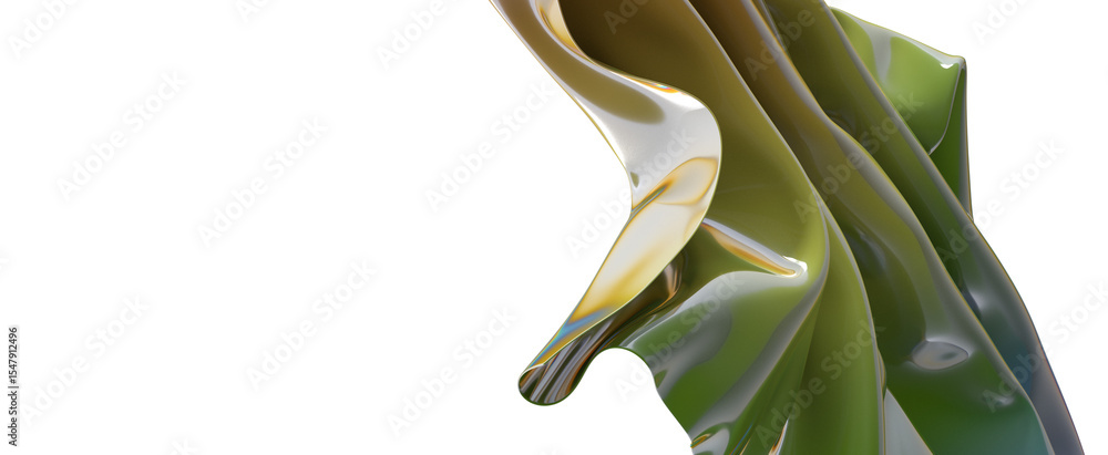 Poster High-resolution image of abstract green and gold fabric, ideal for backgrounds and design projects.