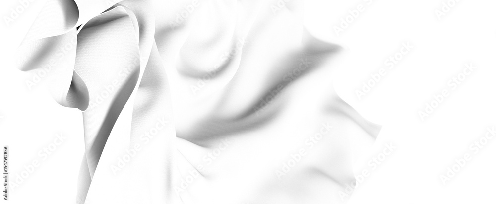 Poster high-resolution image of a white fabric drape, perfect for backgrounds or textures. clean, abstract 