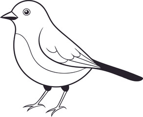 Obraz premium Minimalist Junco Bird Line Art Vector Illustration