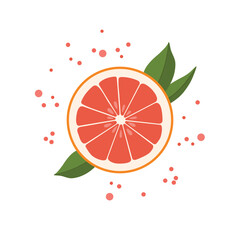 Fresh grapefruit, fresh juice on white background 