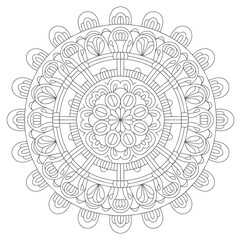 Grey Scale Mandala Intricate Circular Pattern Design