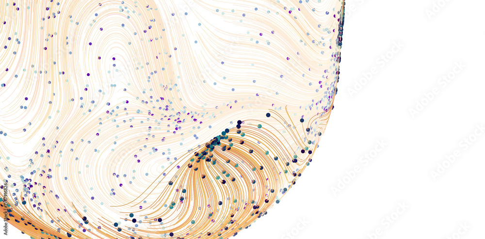 Poster unique abstract background with beige swirls and colorful dots. perfect for modern designs.