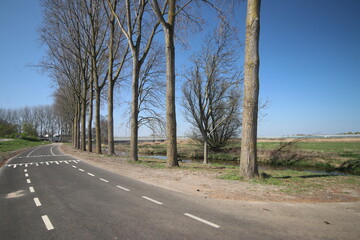 Meadows, fields and roads in the Middengebied area where new village Cortelande will arise