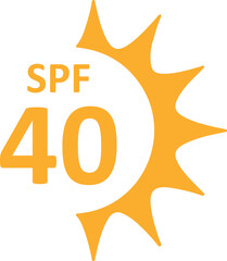 Sun protection icon. UV index 40 SPF. vector illustration