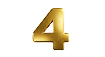 Obraz premium Isolated Gold Number Four