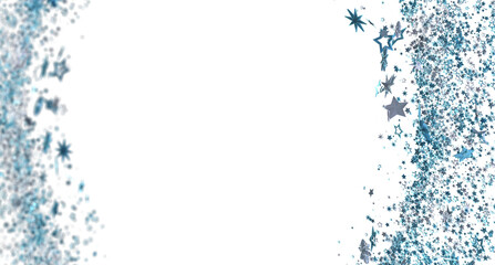 Festive background with blue and silver glitter stars. Perfect for invitations, cards, and more.