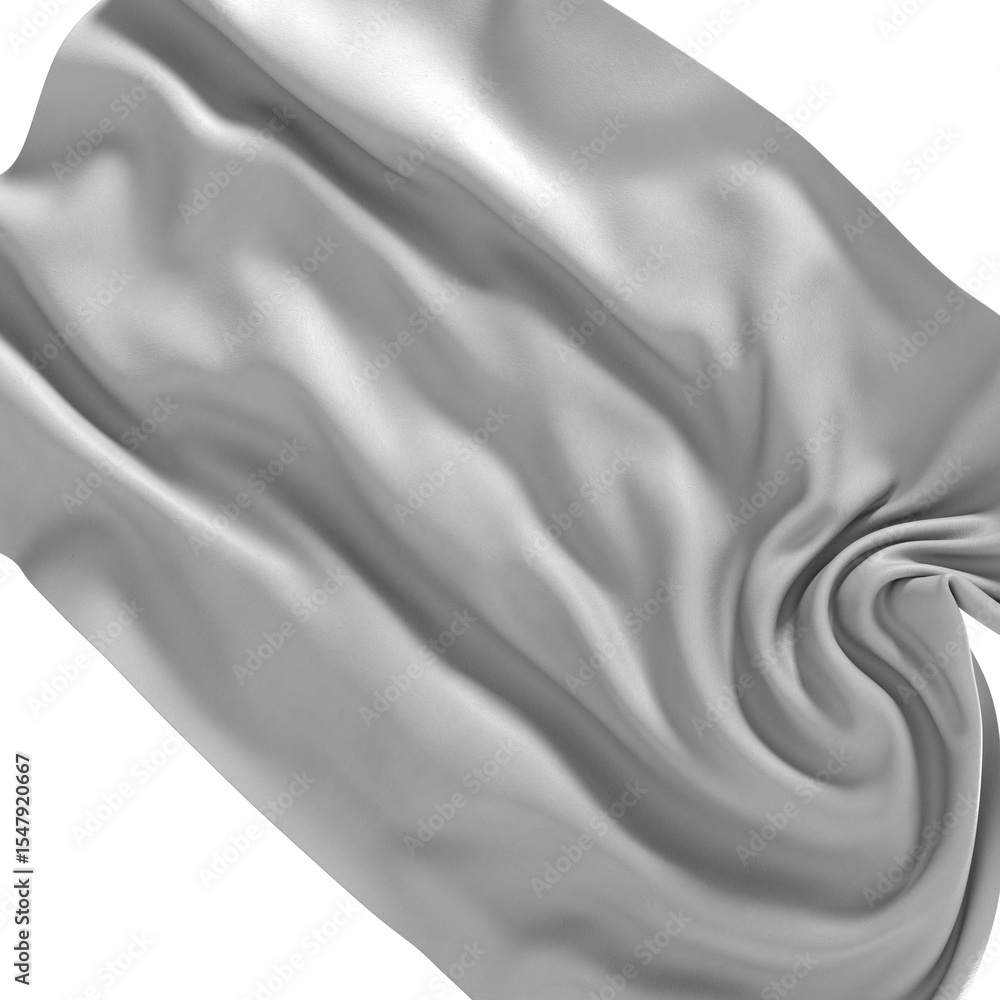 Poster high-resolution image of silver fabric with elegant drapes and folds. perfect for backgrounds or tex
