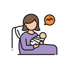 Mother holding a swaddled newborn baby.