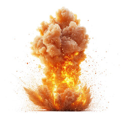 A large explosion is depicted in the image, with a lot of smoke