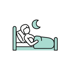 Fototapeta premium Sleeping peacefully in the bed, embrace the moon.