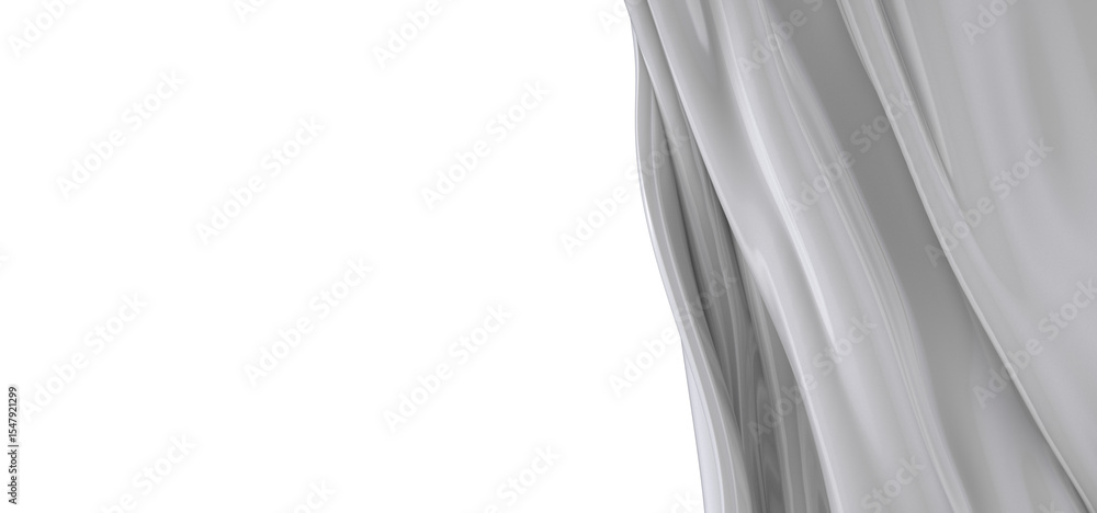 Poster high-quality image of elegant gray fabric drapes. perfect for backgrounds, websites, and design proj