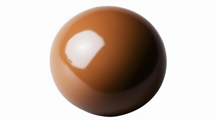 Chocolate, Sphere, Ball, Single Brown Chocolate Sphere on White Background