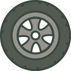 Car Tire Icon For Repair Workshops And Spare Part Listings