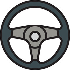 Steering Wheel Icon For Vehicle Control And Driving Applications