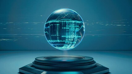 Futuristic hologram globe data sphere technology - Powered by Adobe