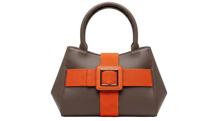 Isolated Stylish Handbag with Orange Strap