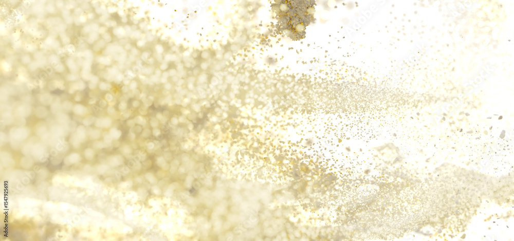 Poster High-resolution image of a golden particle explosion, perfect for backgrounds and design projects.