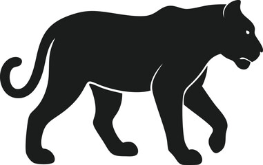 Naklejka premium Clean minimalist tiger silhouette vector design with transparency on white background