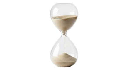 Isolated Hourglass with Sand Flowing