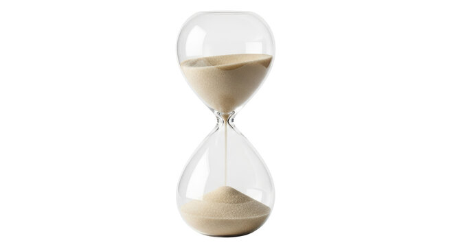 Isolated Hourglass with Sand Flowing