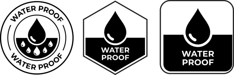 Waterproof Badge Vector &ndash; Seal Icon for Product Packaging and Water-Resistant Labels