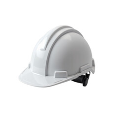 Fototapeta premium A white construction hard hat designed for head protection, featuring adjustable straps and a smooth, rounded shell.