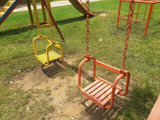 Iron swing in the park