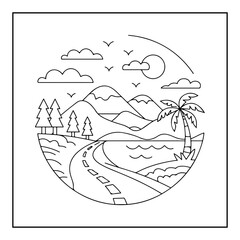 Obraz premium vector illustration of a coloring page