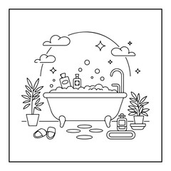 vector illustration of a coloring page
