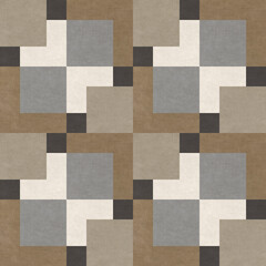 Modern seamless geometric pattern with natural textures: marble, wood, stone, cement, terrazzo. Ideal for interior design, wallpaper, packaging, textiles, tiles, and parquet flooring.