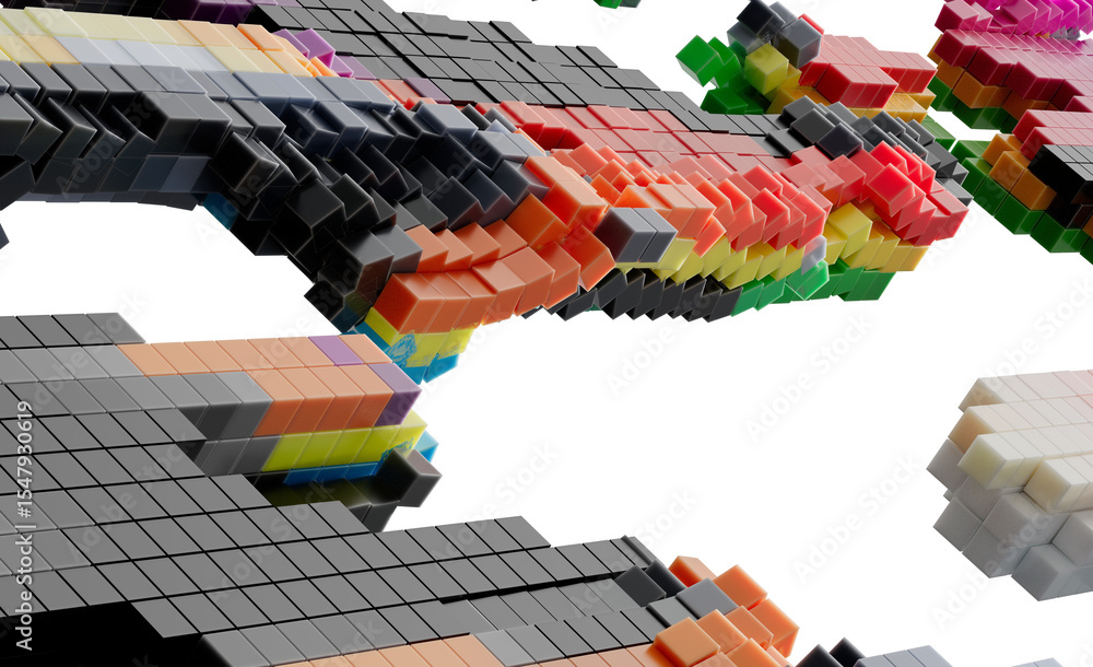Poster abstract colorful block pixel art background