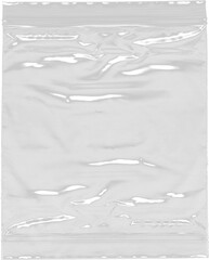 Wrinkled clear plastic ziplock bag.