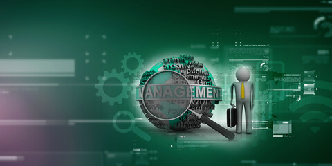 3d rendering business management concept