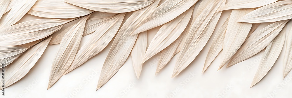 Aufkleber a close-up of a textured surface featuring an overlapping pattern of elongated, leaf-like shapes in 
