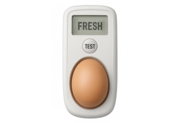 Egg freshness tester showing fresh on transparent background