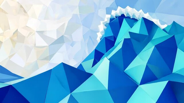 Geometric Triangle Pattern Blue Vector Design Wallpaper Illustration
