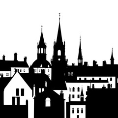 prague castle silhouette