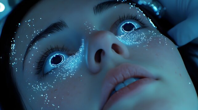 Face, Woman, Female, Luminescent Face