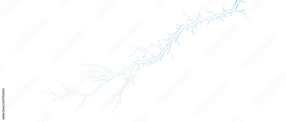 Poster bright lightning bolt with intricate branches against transparency background, showcasing power and 