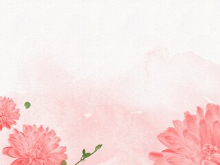 flower floral watercolor texture with ink splash botanical background for wedding invitation and card design