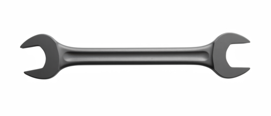 Sleek, metallic wrench with dual open ends, designed for various mechanical tasks, showcasing durability and precision