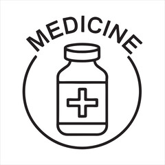 Fototapeta premium Medicine Icon – Minimal Medical Illustration for Pills, Capsules, and Drug Use